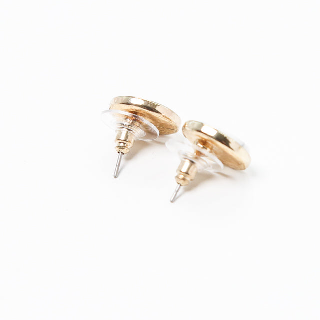ターコイズ ×ゴールドストーンピアス