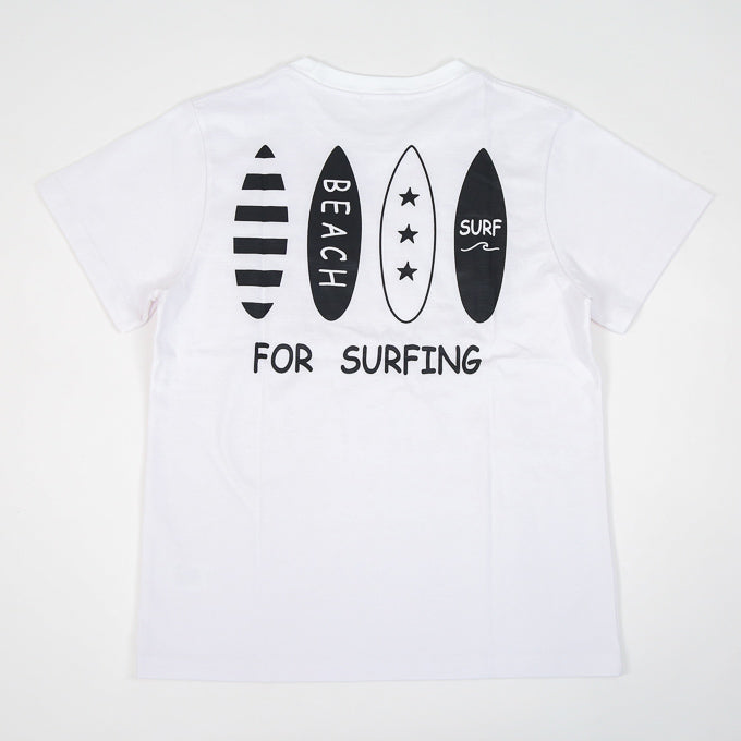 【ペアルック】サーフ4連デザインプリントTシャツ