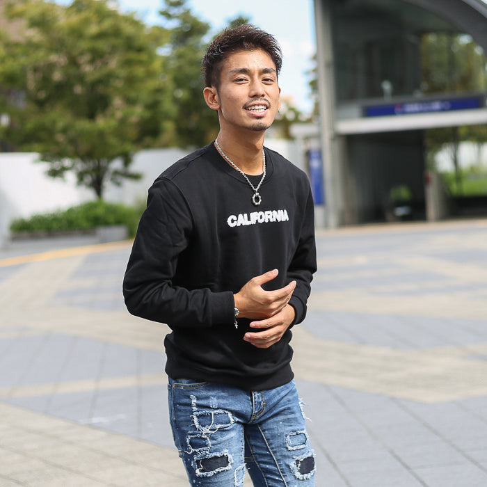 【ペアルック】サーフ3連サガラ刺繍トレーナー