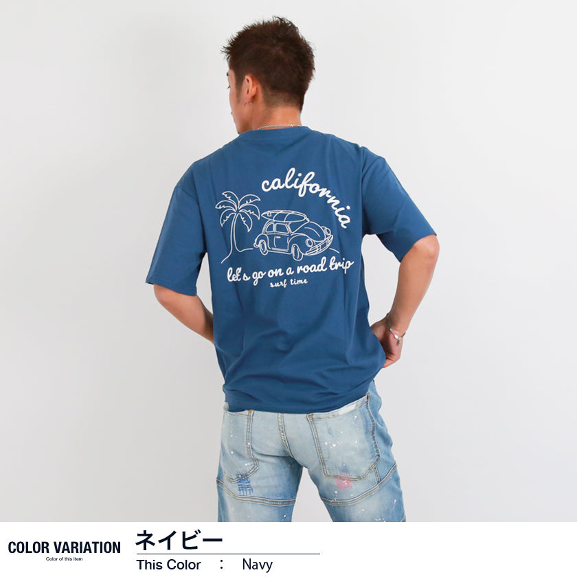 【ペアルック】サーフグラフィック半袖Tシャツ