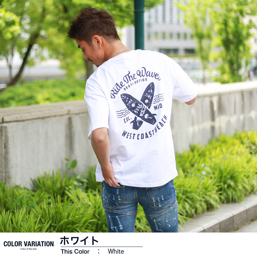 バックサーフボードロゴTシャツ