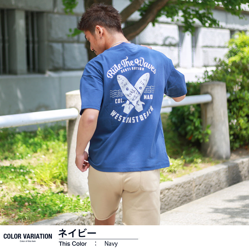 バックサーフボードロゴTシャツ