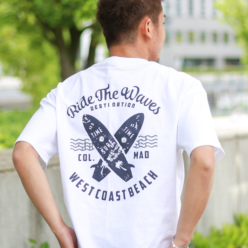 バックサーフボードロゴTシャツ