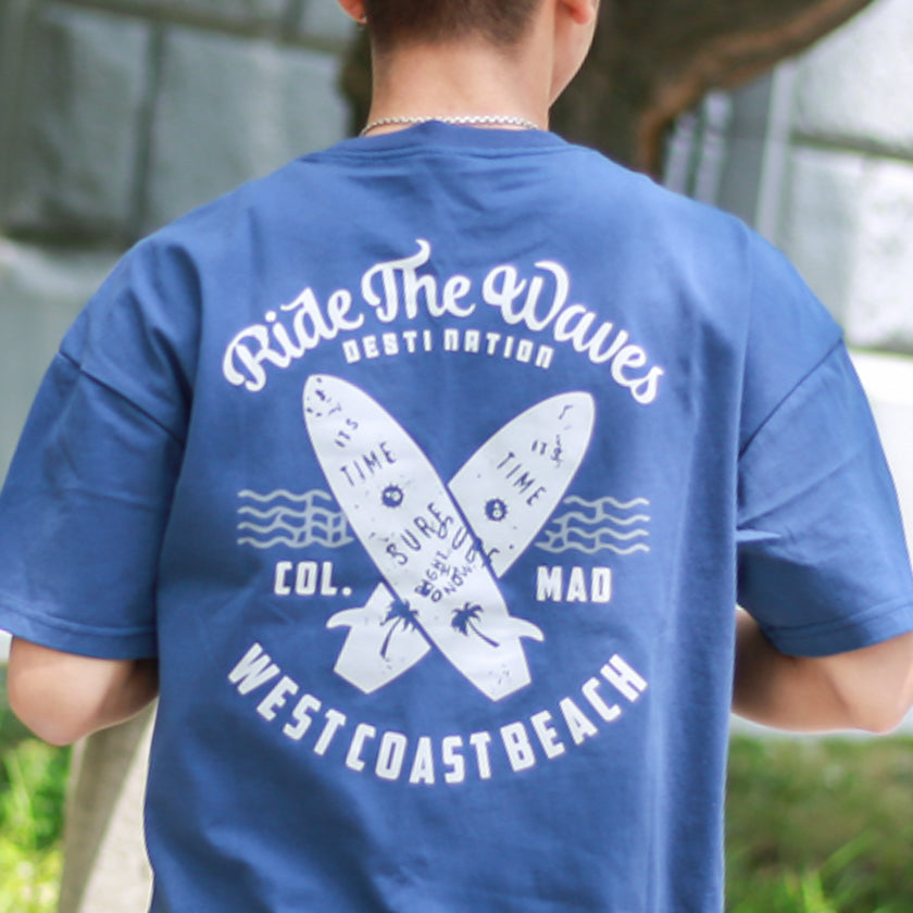 バックサーフボードロゴTシャツ