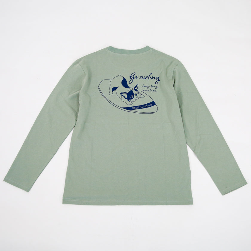【ペアルック】フレンチブルドッグデザイン長袖Tシャツ