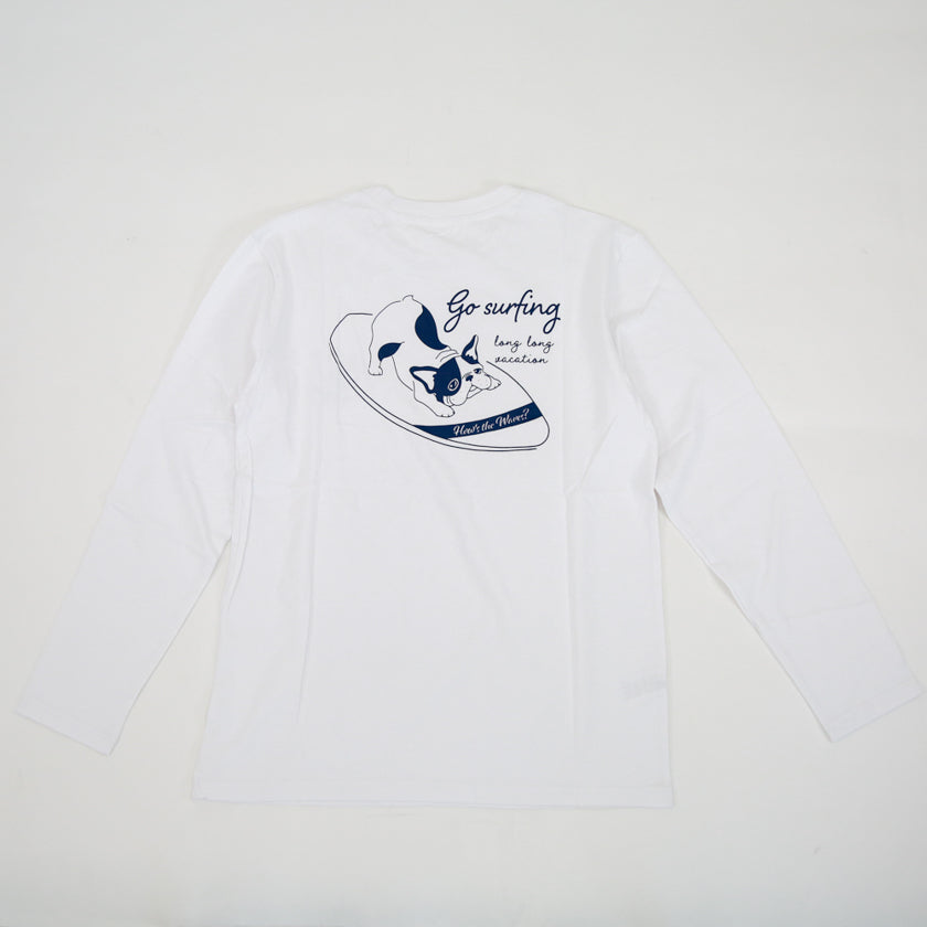 【ペアルック】フレンチブルドッグデザイン長袖Tシャツ