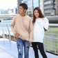 【ペアルック】Sunset Beachデザインバックプリントロングtシャツ