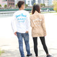 【ペアルック】Sunset Beachデザインバックプリントロングtシャツ
