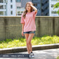 【ペアルック】サーフグラフィック半袖Tシャツ