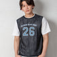 【ペアルック】フェイクレイヤードデザイン半袖Tシャツ