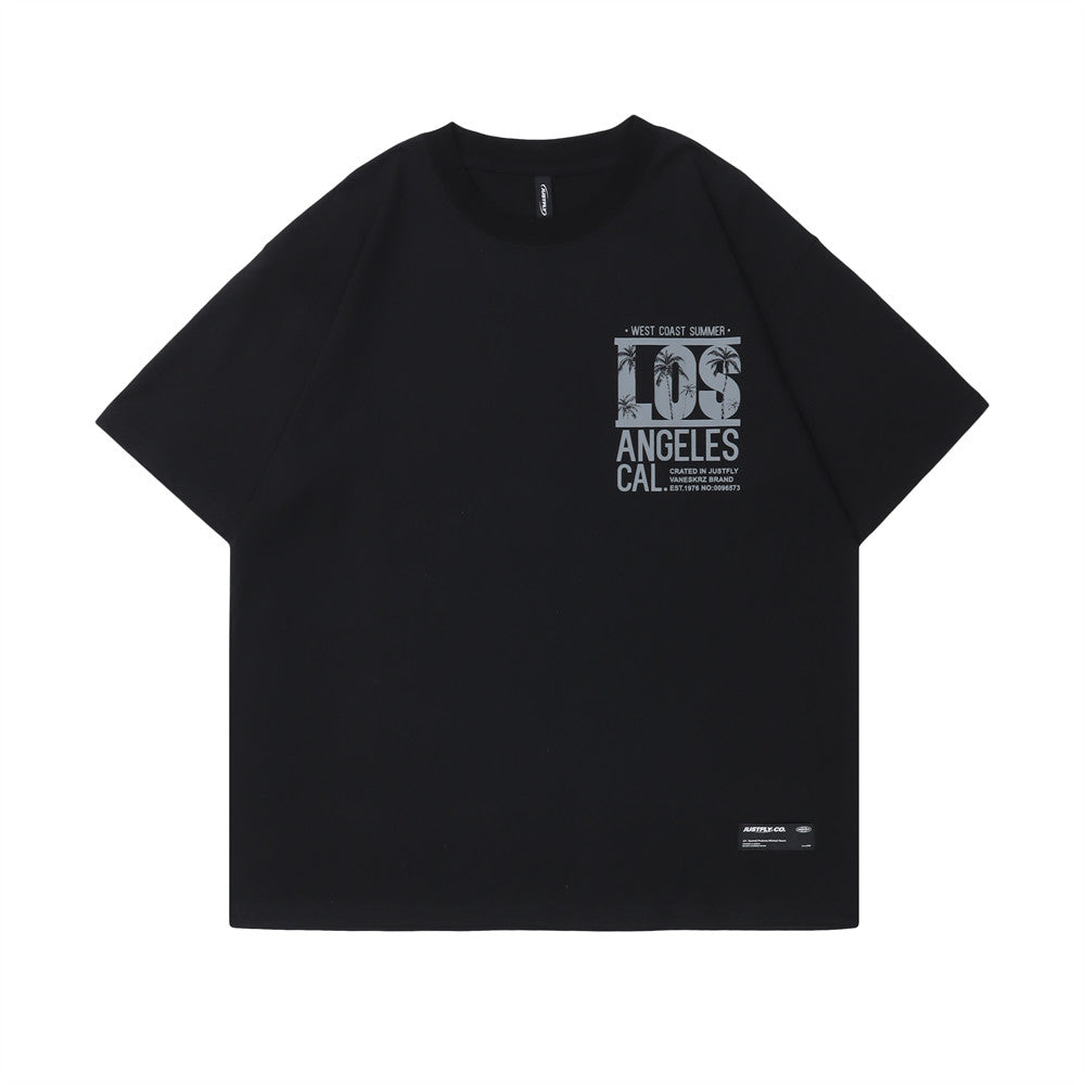 【ペアルック】LOSANGELESロゴ半袖Tシャツ