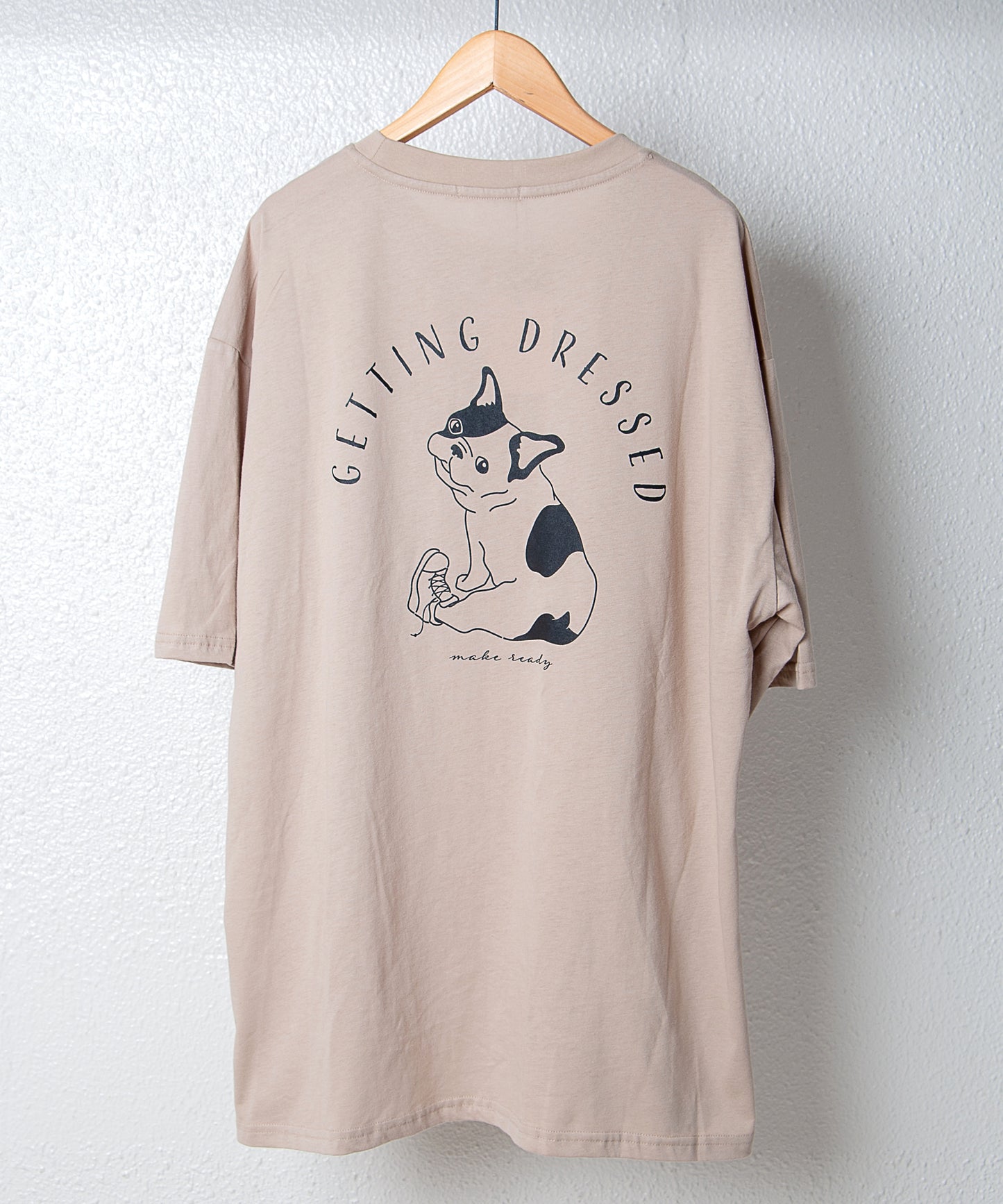 【ペアルック】バックドッグイラストデザイン半袖Tシャツ